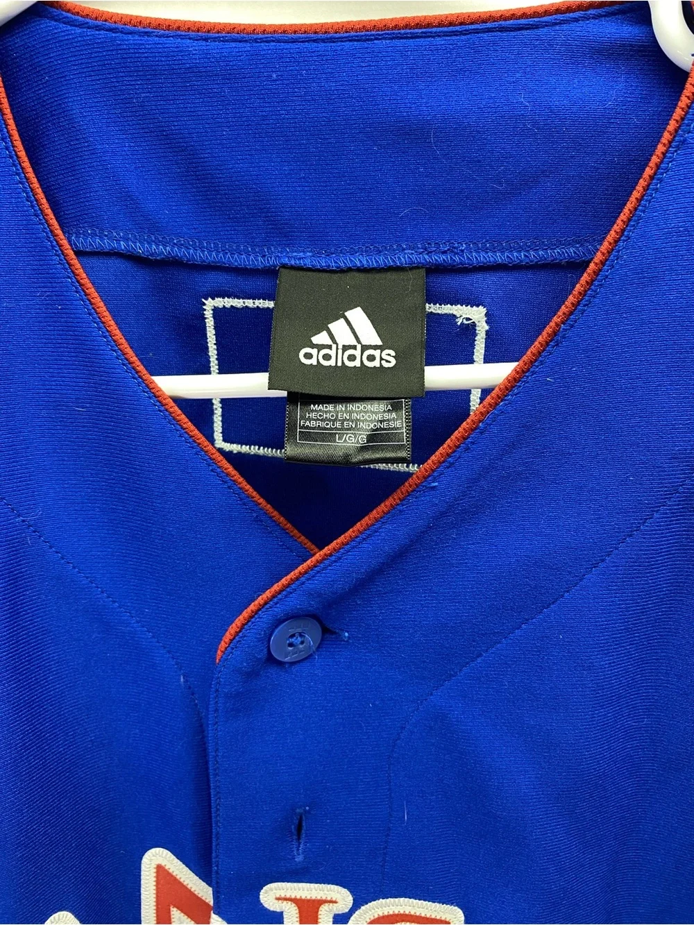 adidas Kansas Royal Blue Baseball Jersey with Red & White Trim